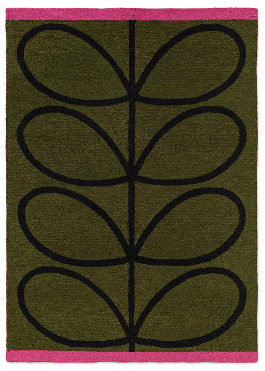 Orla Kiely Linear Stem Olive Outdoor 464407 Rug - Love-Rugs