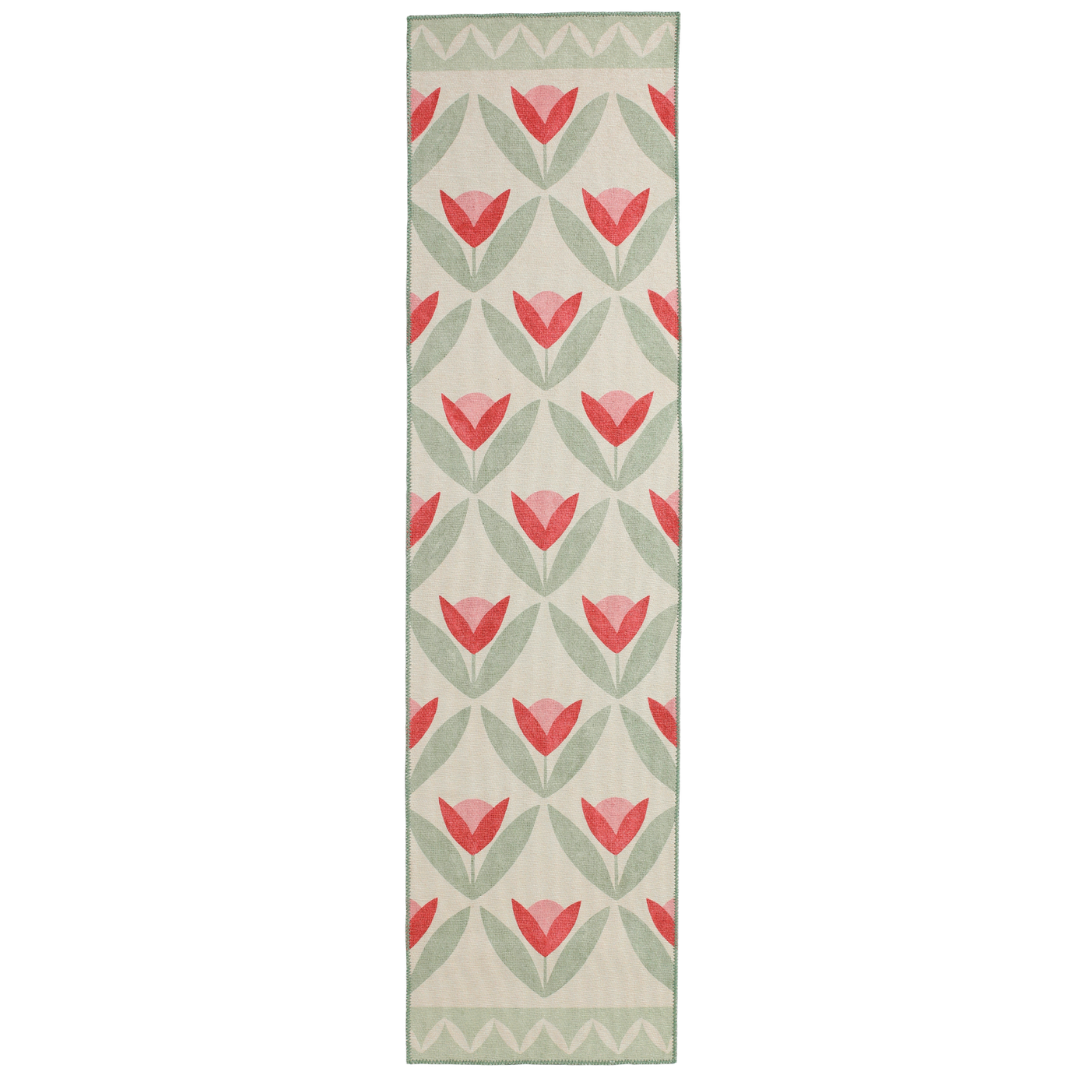 Scion Tulip Trellis Blush Washable Runner Rug | Fast UK Dispatch