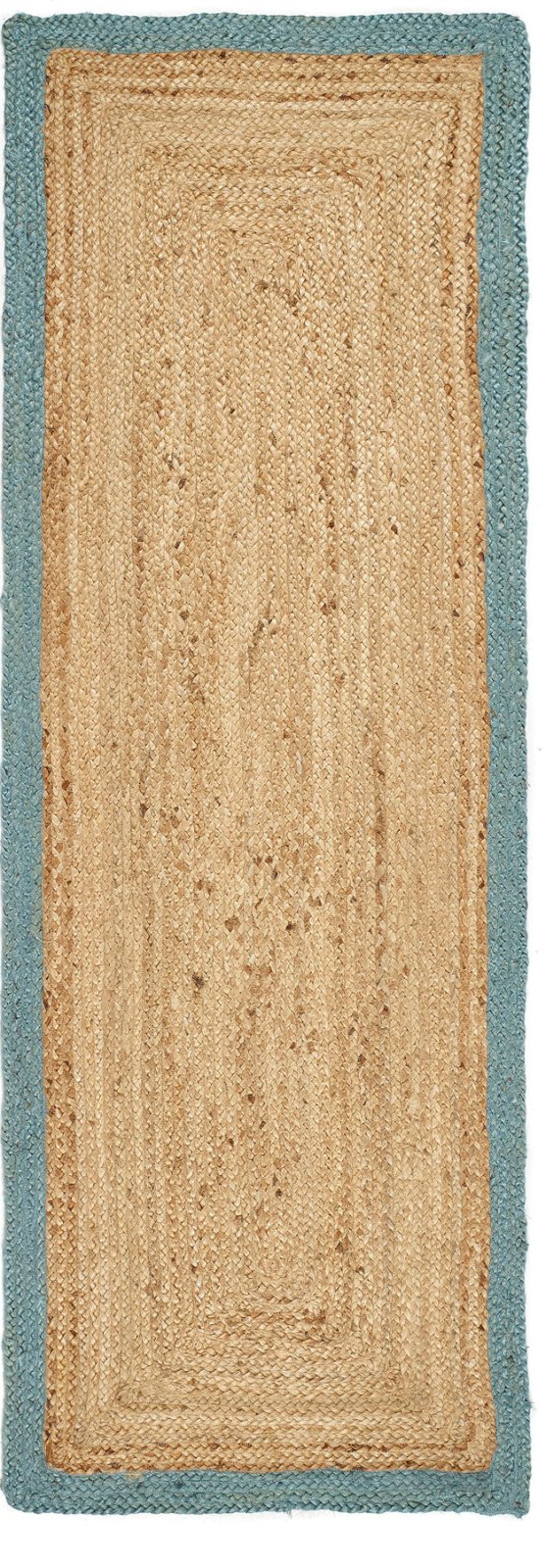 Jute Border Duck Egg Runner Rug LoveRugs