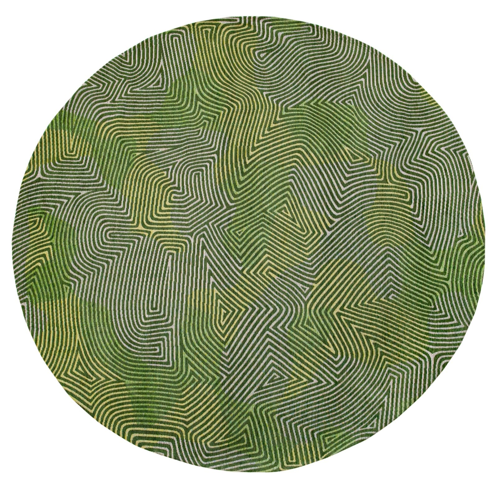 Louis De Poortere Meditation Coral 9231 Tropical Green Round Rug Love