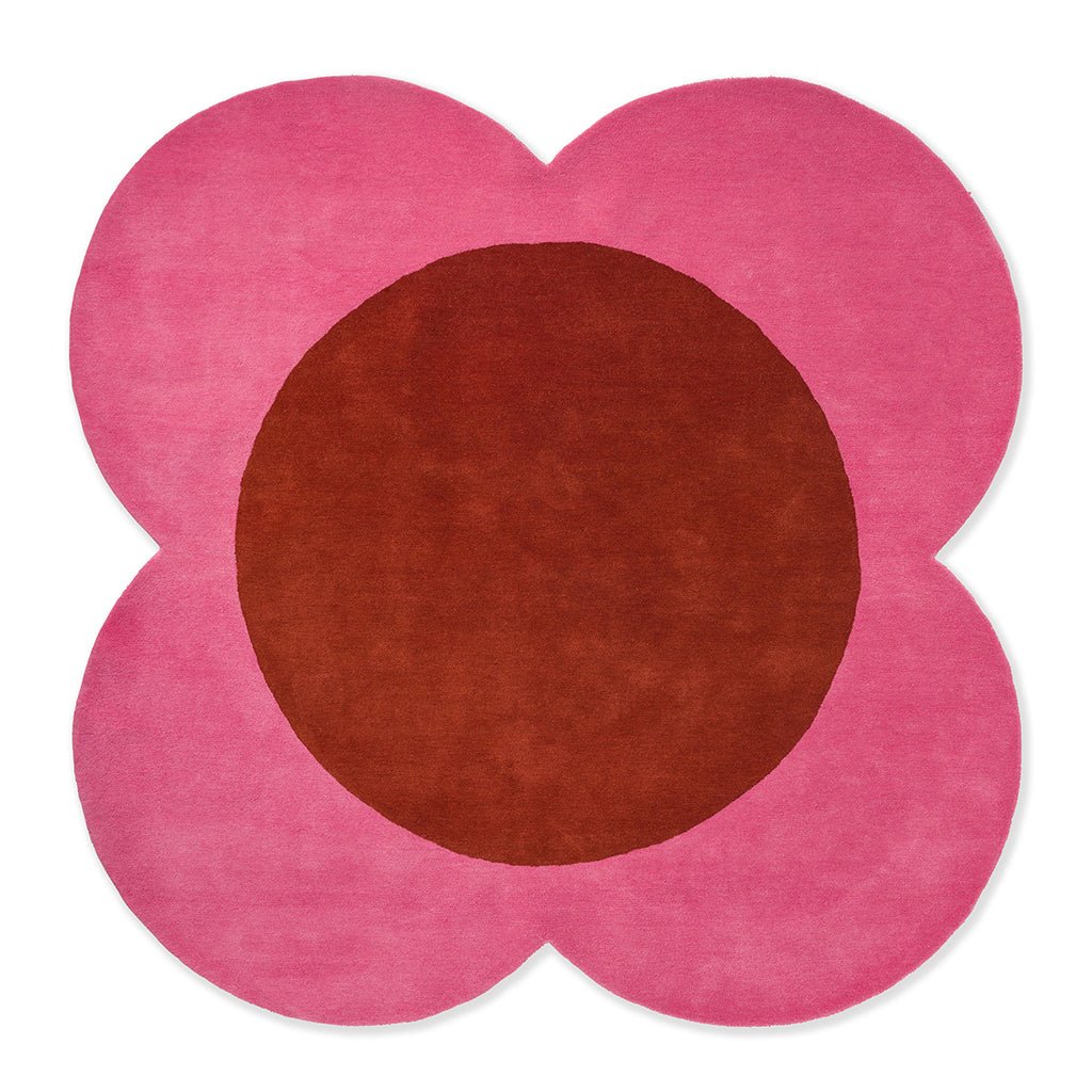 Orla Kiely Flower Spot Pink 158400 Round Rug LoveRugs