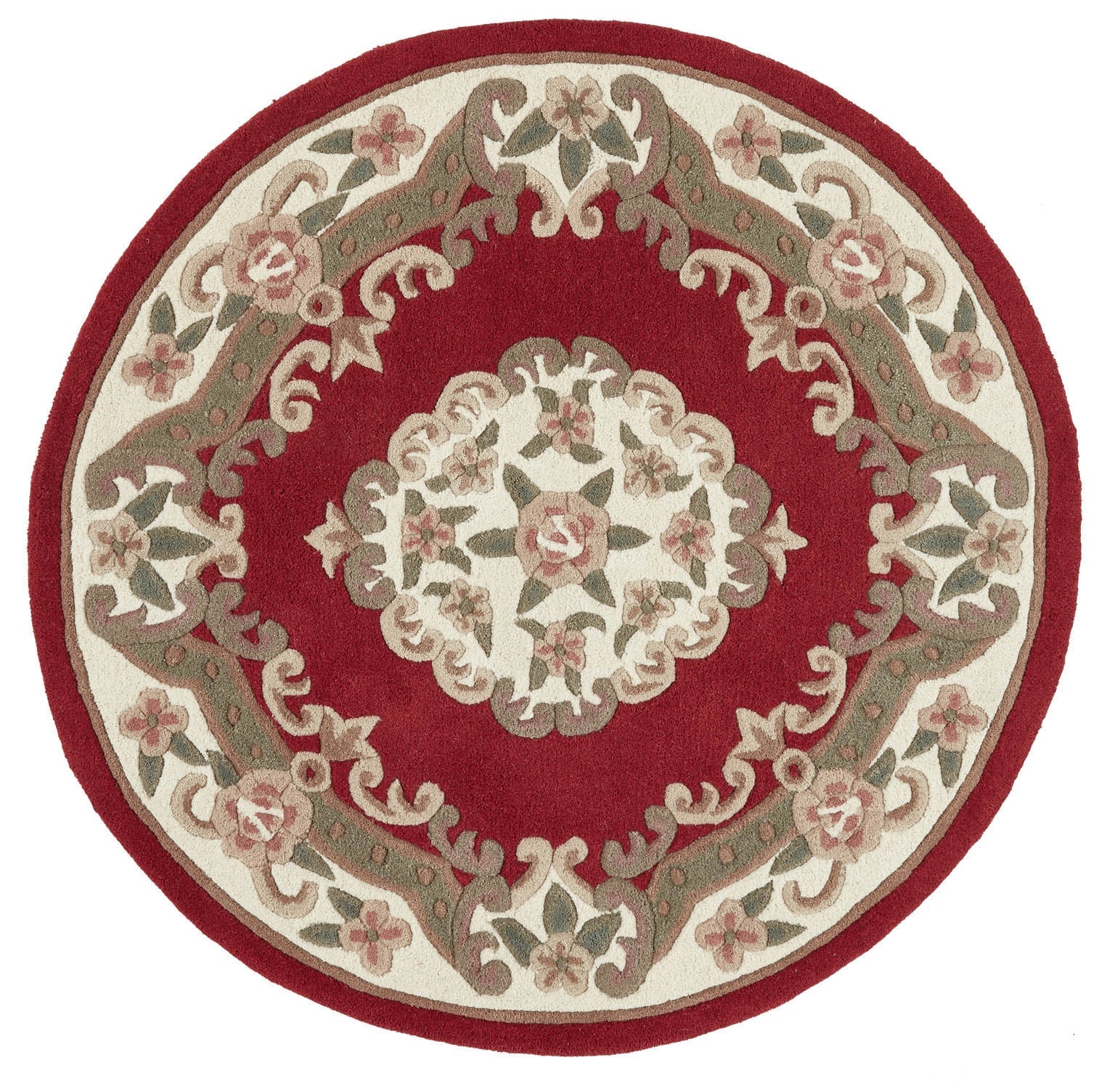 Shensi Wine Round Rug LoveRugs