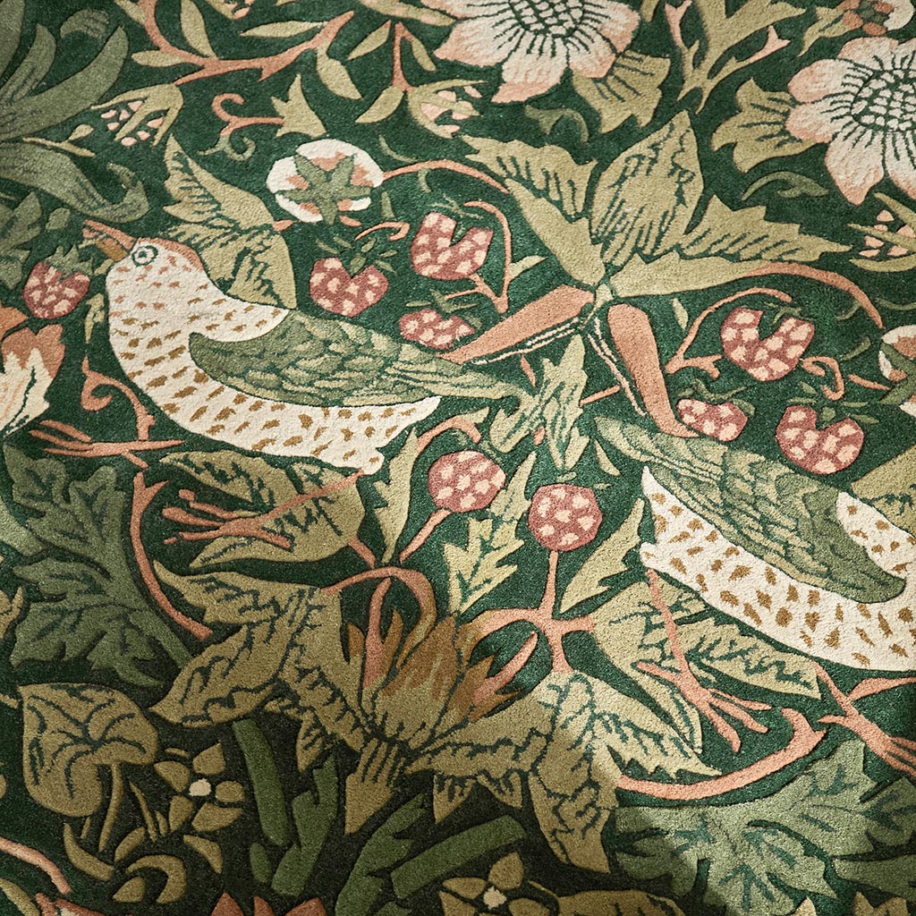 Morris & Co Strawberry Thief 027707 Forest Rug