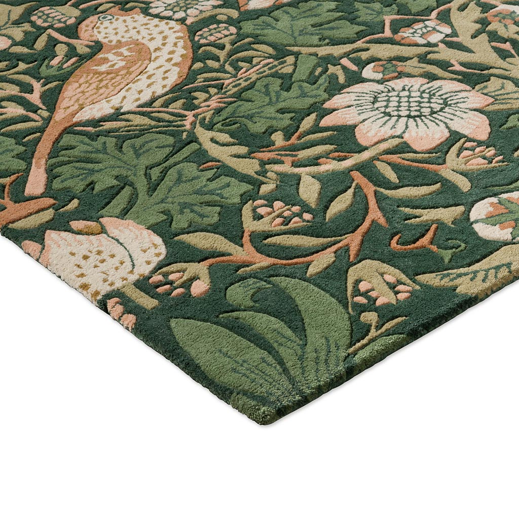 Morris & Co Strawberry Thief 027707 Forest Rug