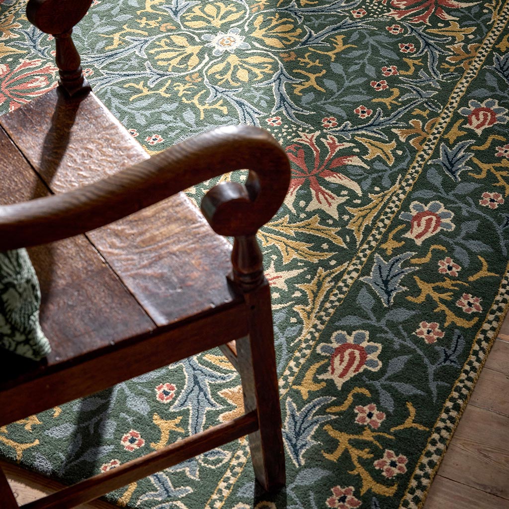 Morris & Co Morhun Walthamstow Forest/Teal 130707 Rug