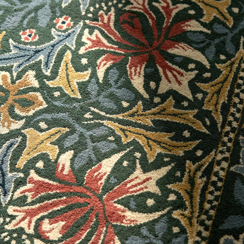 Morris & Co Morhun Walthamstow Forest/Teal 130707 Rug