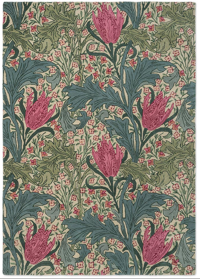 Morris & Co Morhun Lent Lily 130901 Indigo Plum Bayleaf Rug