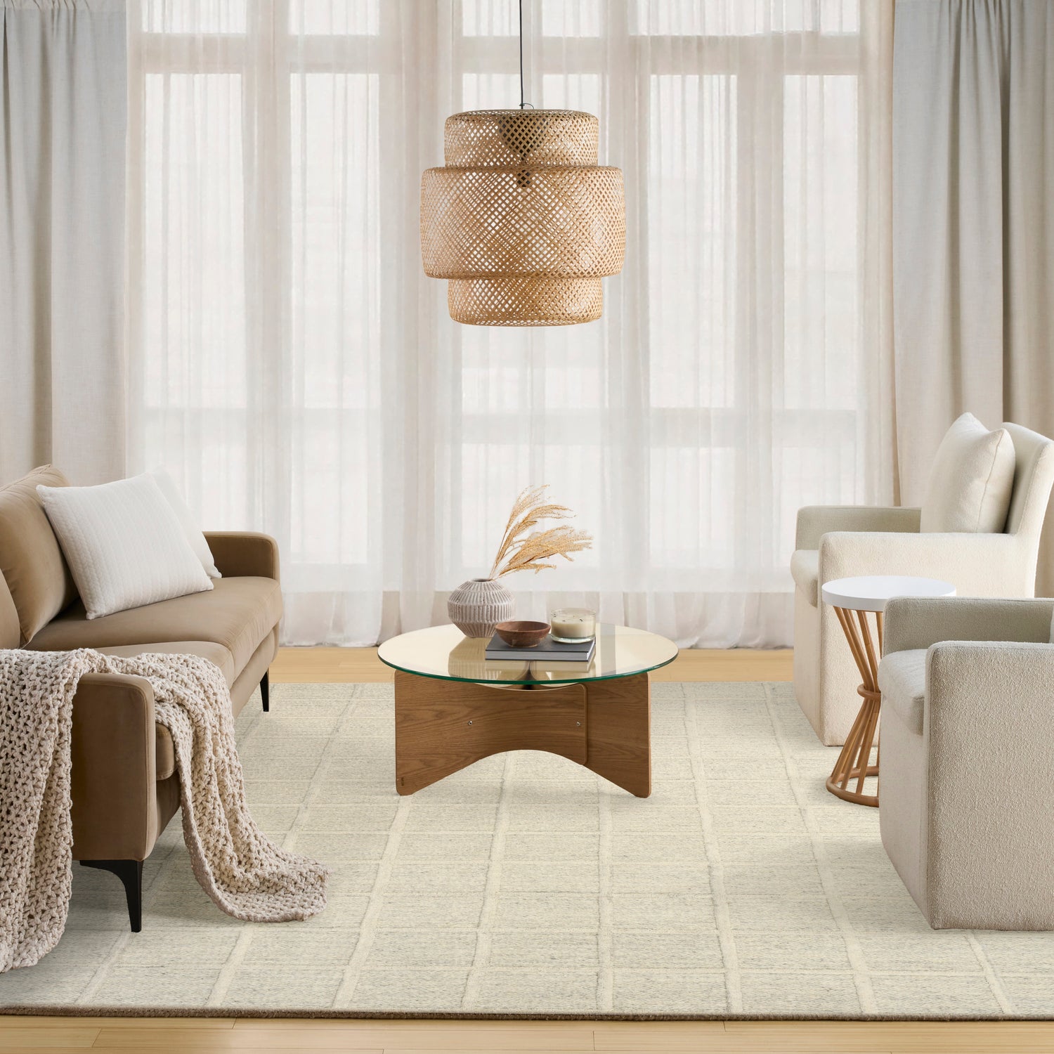 DKNY Pure Framework FRA01 Ivory Rug