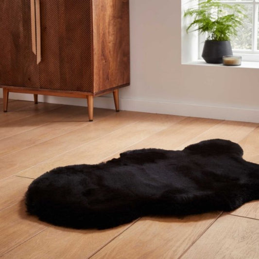 Love-Rugs Super Teddy Black Single Sheepskin Rug