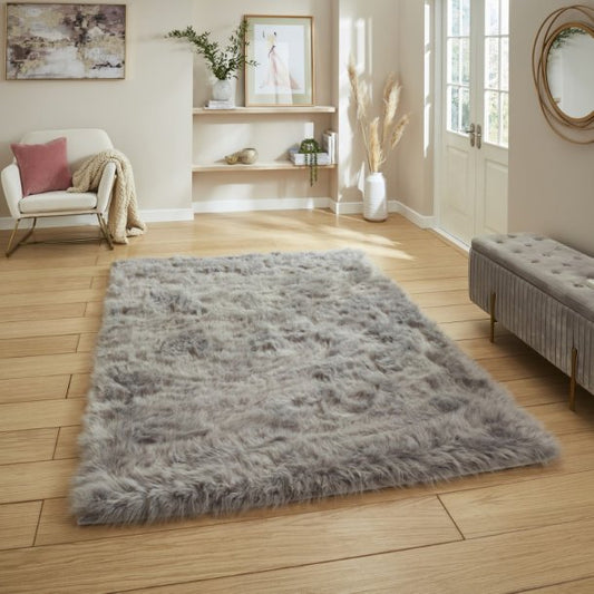 Polar Plush Grey Soft Shaggy Rug