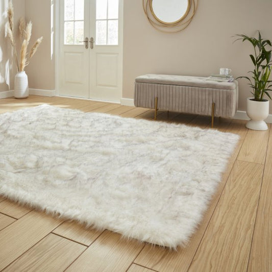 Polar Plush White/Grey Soft Shaggy Rug alternate image