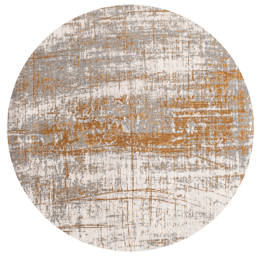 Louis De Poortere Mad Men Griff 8419 Columbus Gold Round Rug - Lovv-Rugs
