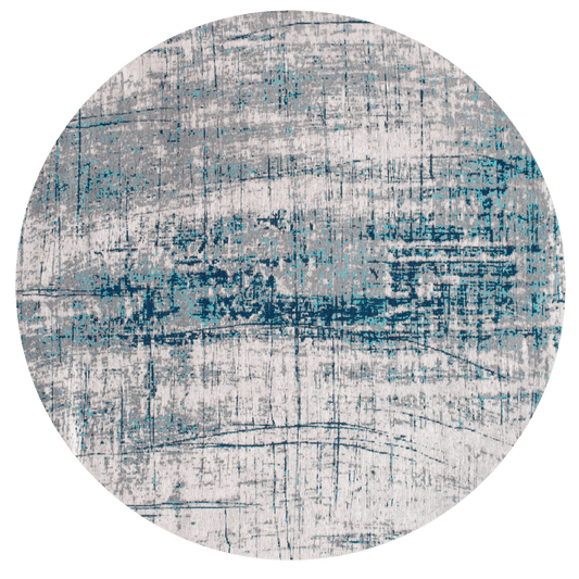 Louis De Poortere Mad Men Griff 8421 Bronx Azurite Round Rug - Love-Rugs