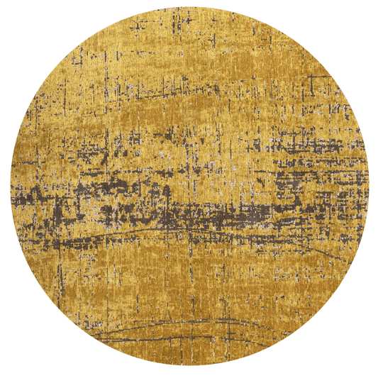 Louis De Poortere Mad Men Griff 8550 Liberty Gold Round Rug - Love-Rugs
