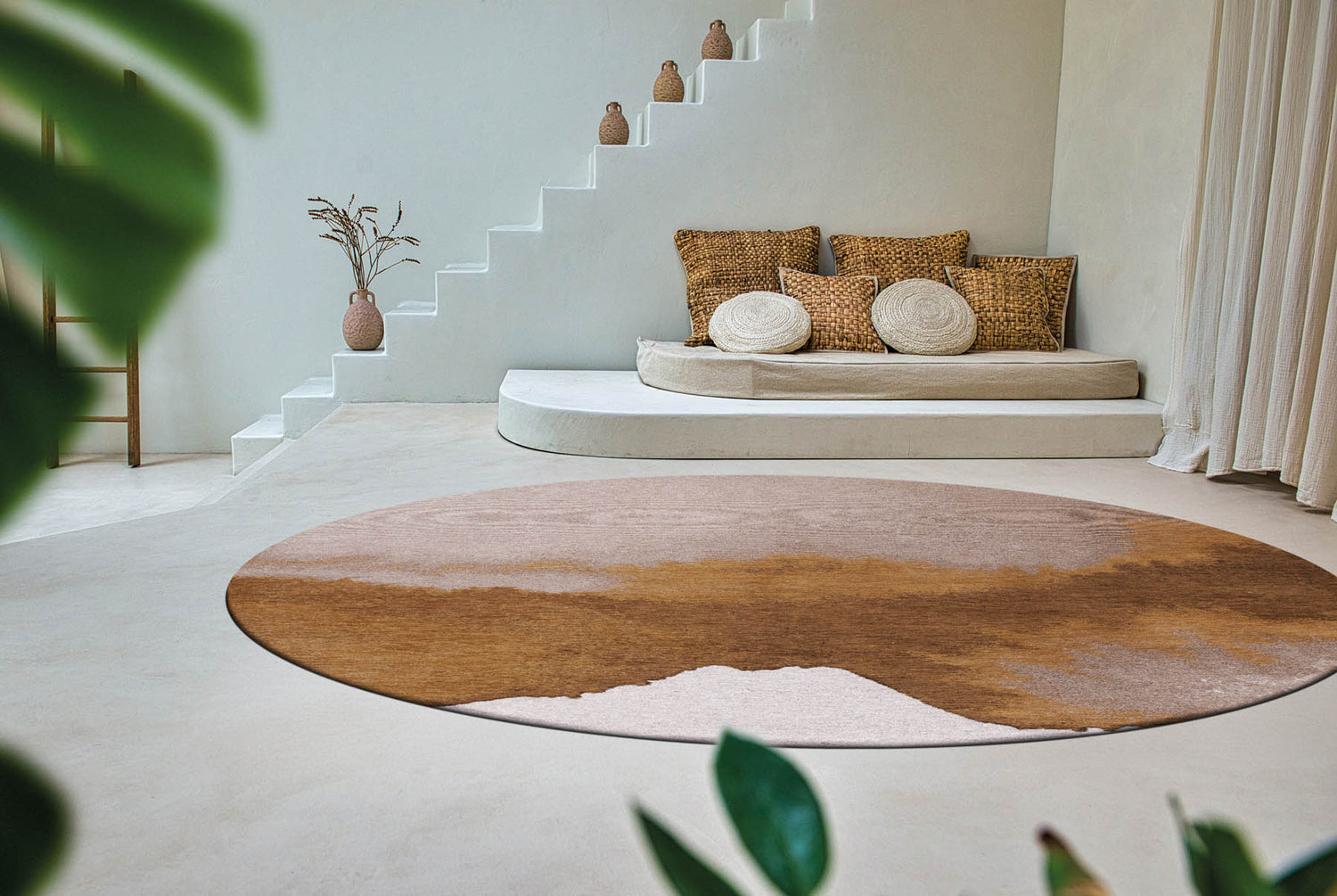 Louis De Poortere Meditation Lagoon 9326 Chestnut Round Rug