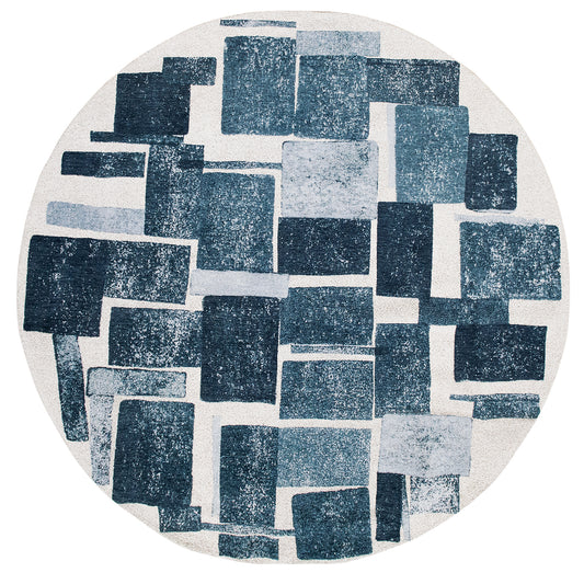 Louis De Poortere Craft Lucia Ice Blue 9355 Round Rug - Love-Rugs
