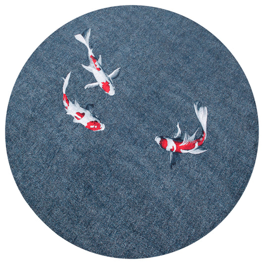 Louis De Poortere Pop Koi Japanese Pond 9390 Round Rug - Love-Rugs