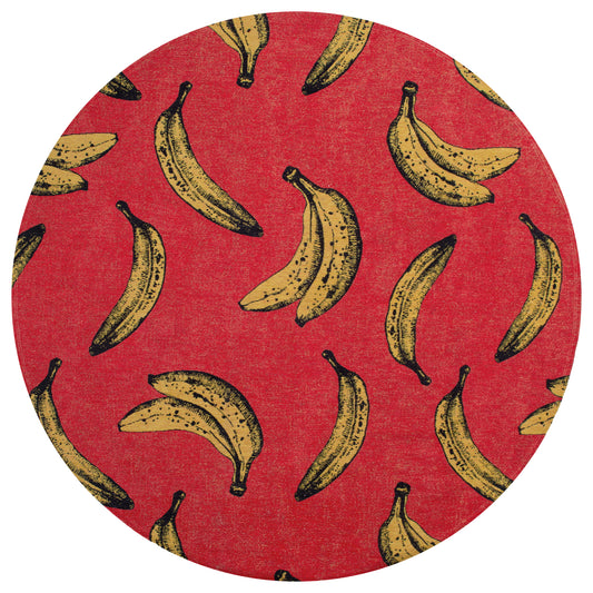 Louis De Poortere Pop Banana Miami Red 9392 Round Rug - Love-Rugs