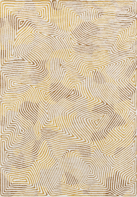 Louis De Poortere Meditation Coral 9799 Yellow Hippy Rug