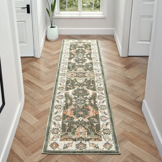 Alia Keyon Green Runner Rug