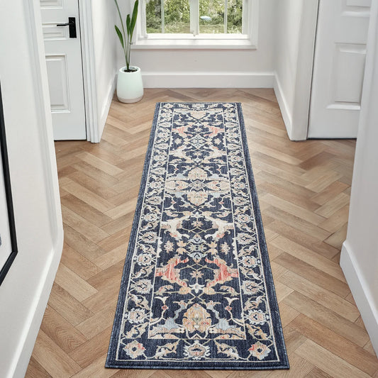 Alia Keyon Navy Runner Rug