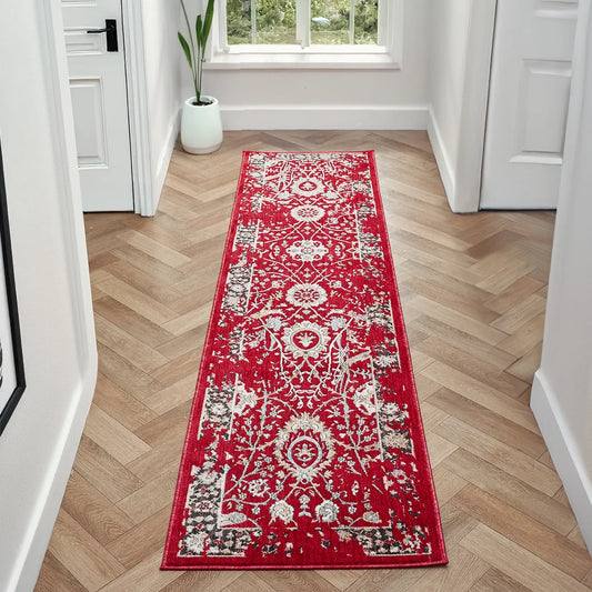 Alia Parisa Red Runner Rug