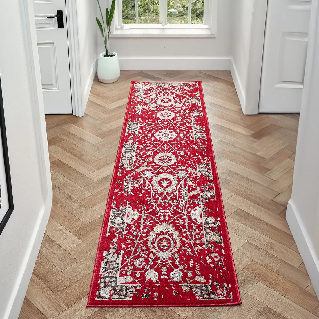 Alia Parisa Red Runner Rug