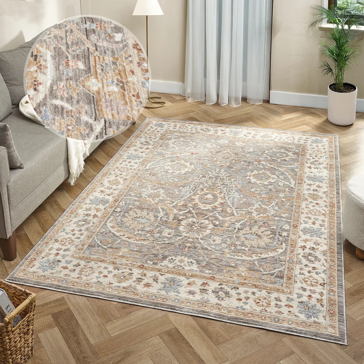 Alia Aiana Grey/Cream Rug