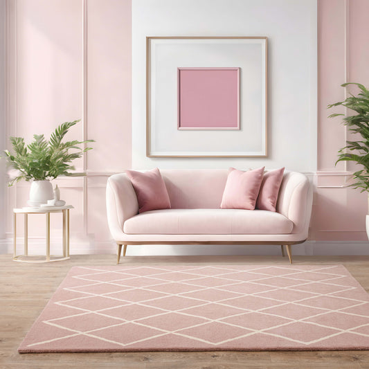 Albany Diamond Pink Grande Rug - Love-Rugs alternate image