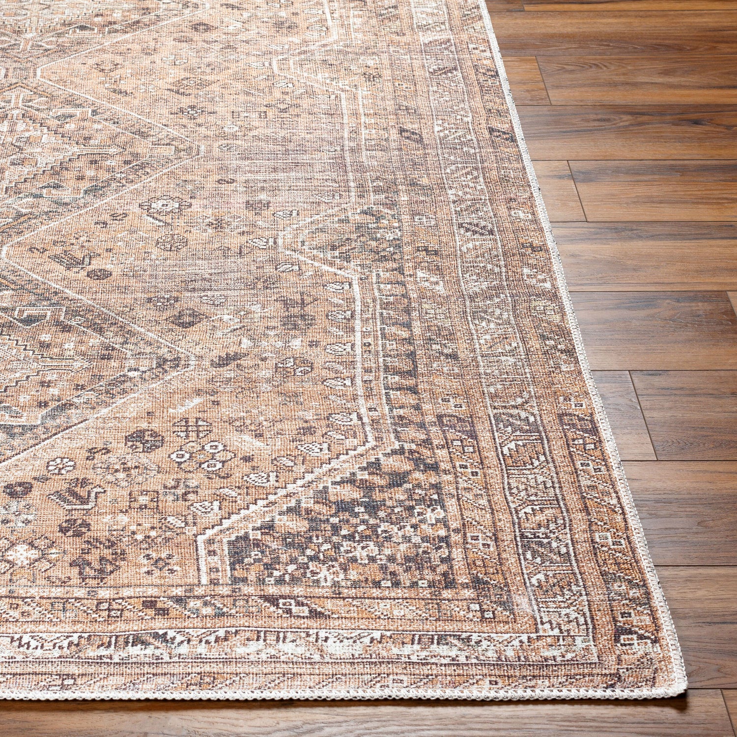 Amelie Machine Washable Traditional Boho Cider AML2384 Rug - Love-Rugs