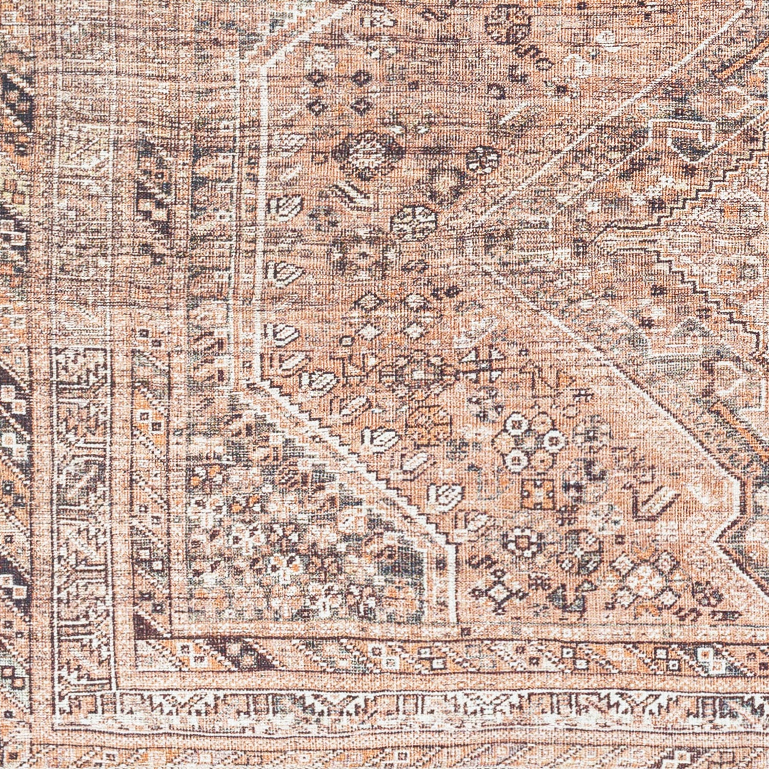 Amelie Machine Washable Traditional Boho Cider AML2384 Rug - Love-Rugs