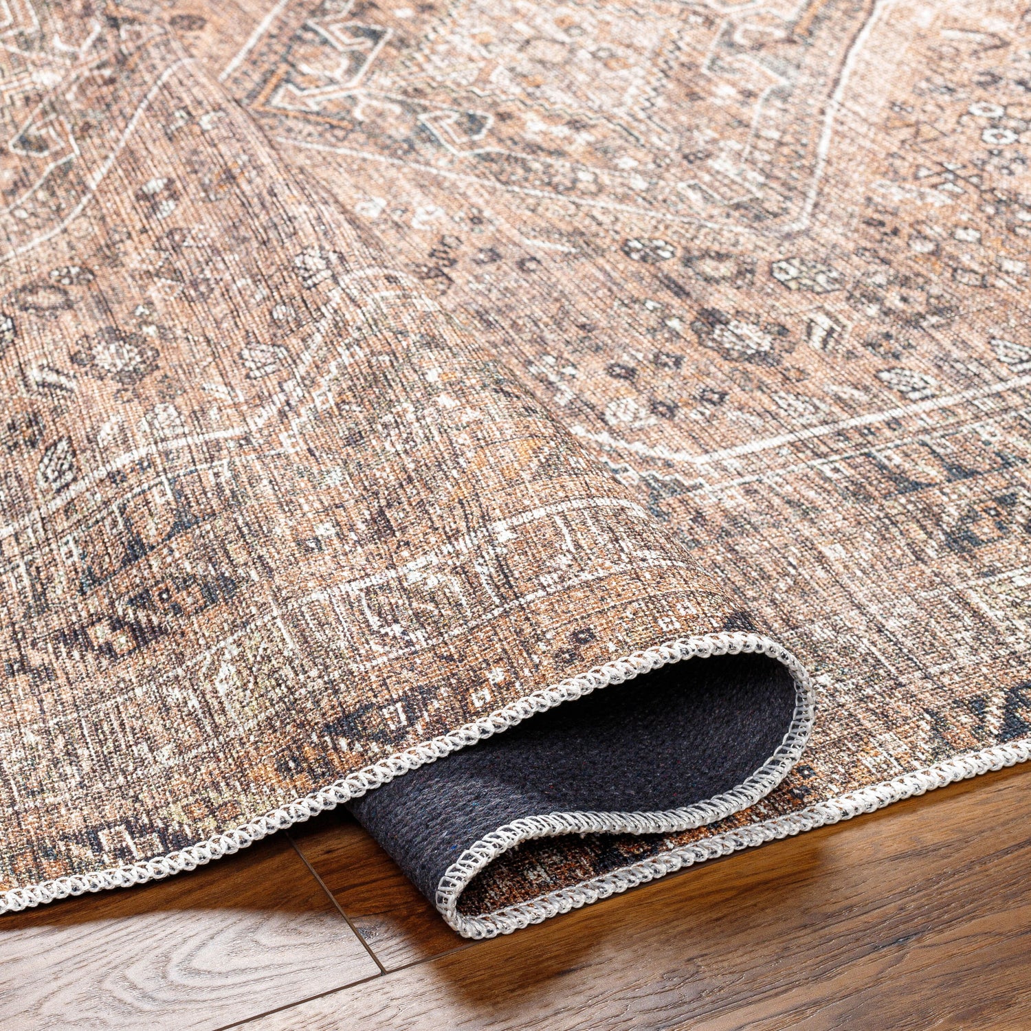 Amelie Machine Washable Traditional Boho Cider AML2384 Rug - Love-Rugs