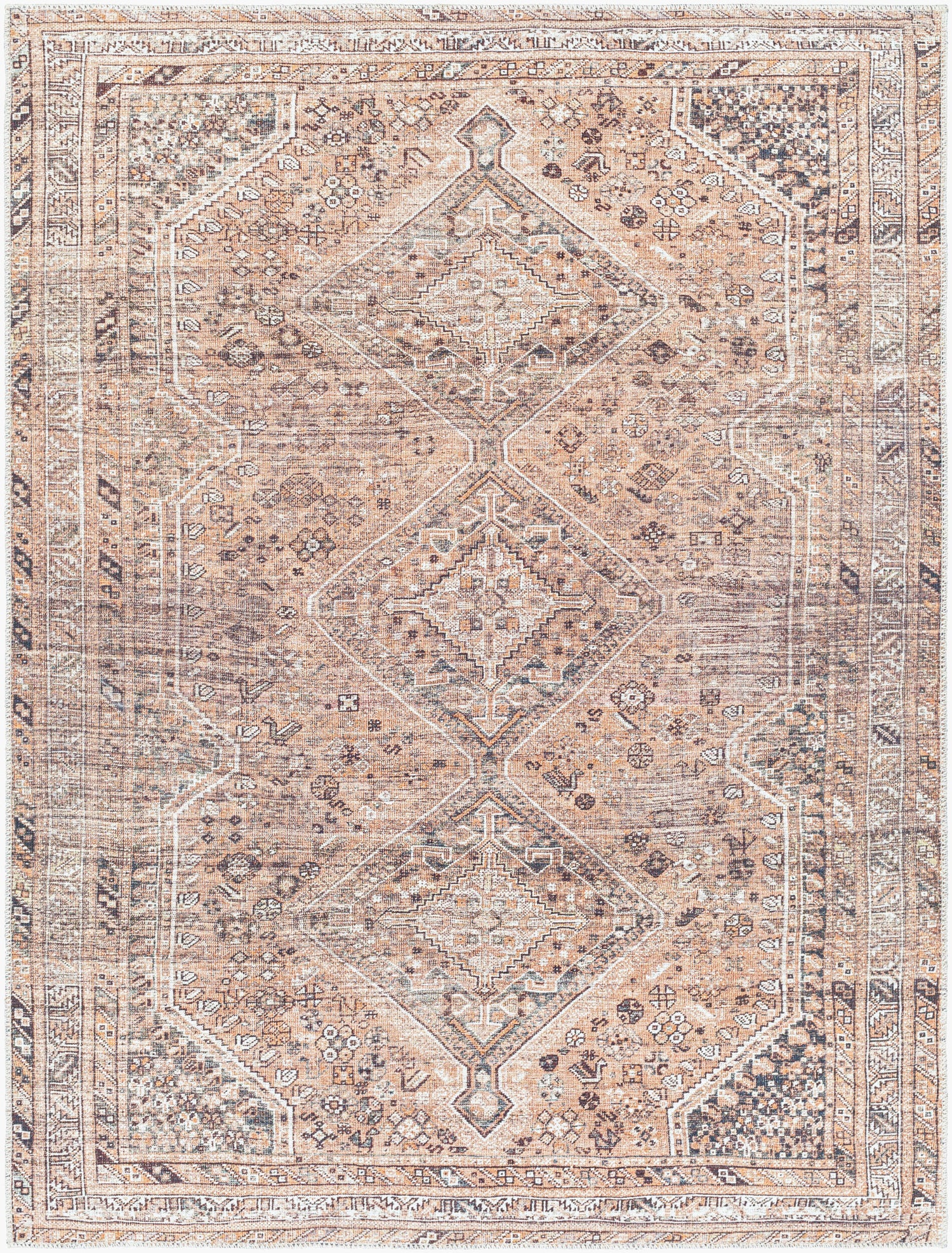 Amelie Machine Washable Traditional Boho Cider AML2384 Rug - Love-Rugs