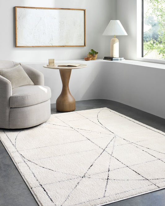 Architect Galey Alix x Livabliss Modern Scandi High Pile Ivory/Black GAAR2304 Rug - Love-Rugs alternate image