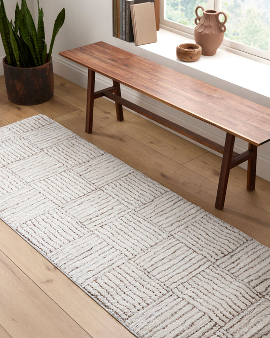Architect Galey Alix x Livabliss Modern Scandi High Pile Ivory/Dark Brown GAAR2301 Runner Rug - Love-Rugs alternate image