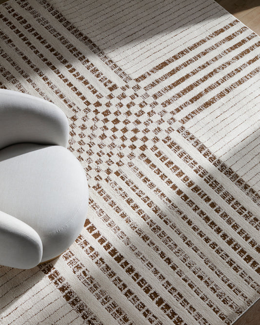Architect Galey Alix x Livabliss Modern Scandi High Pile Ivory/Dark Brown GAAR2303 Rug - Love-Rugs alternate image