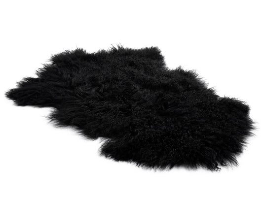 Bowron Sheepskins Nomad Tibetan Lambskins Black Hide Rug