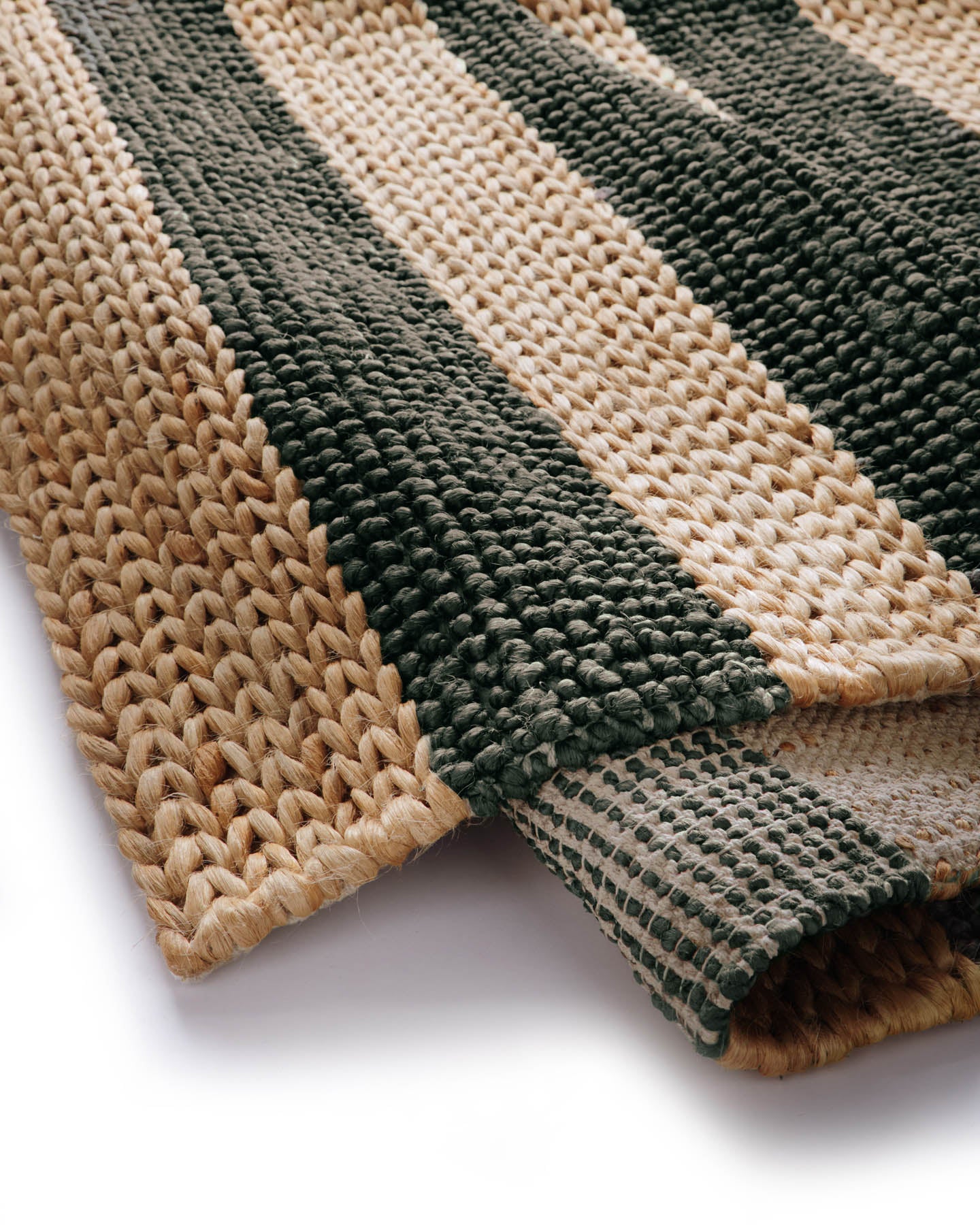 Bondi Jute Stripe Bottle Green Rug
