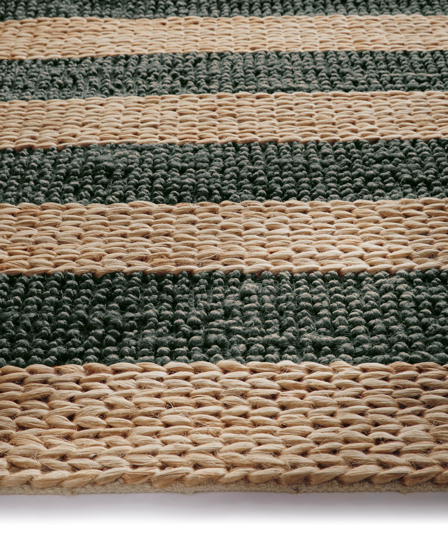 Bondi Jute Stripe Bottle Green Rug