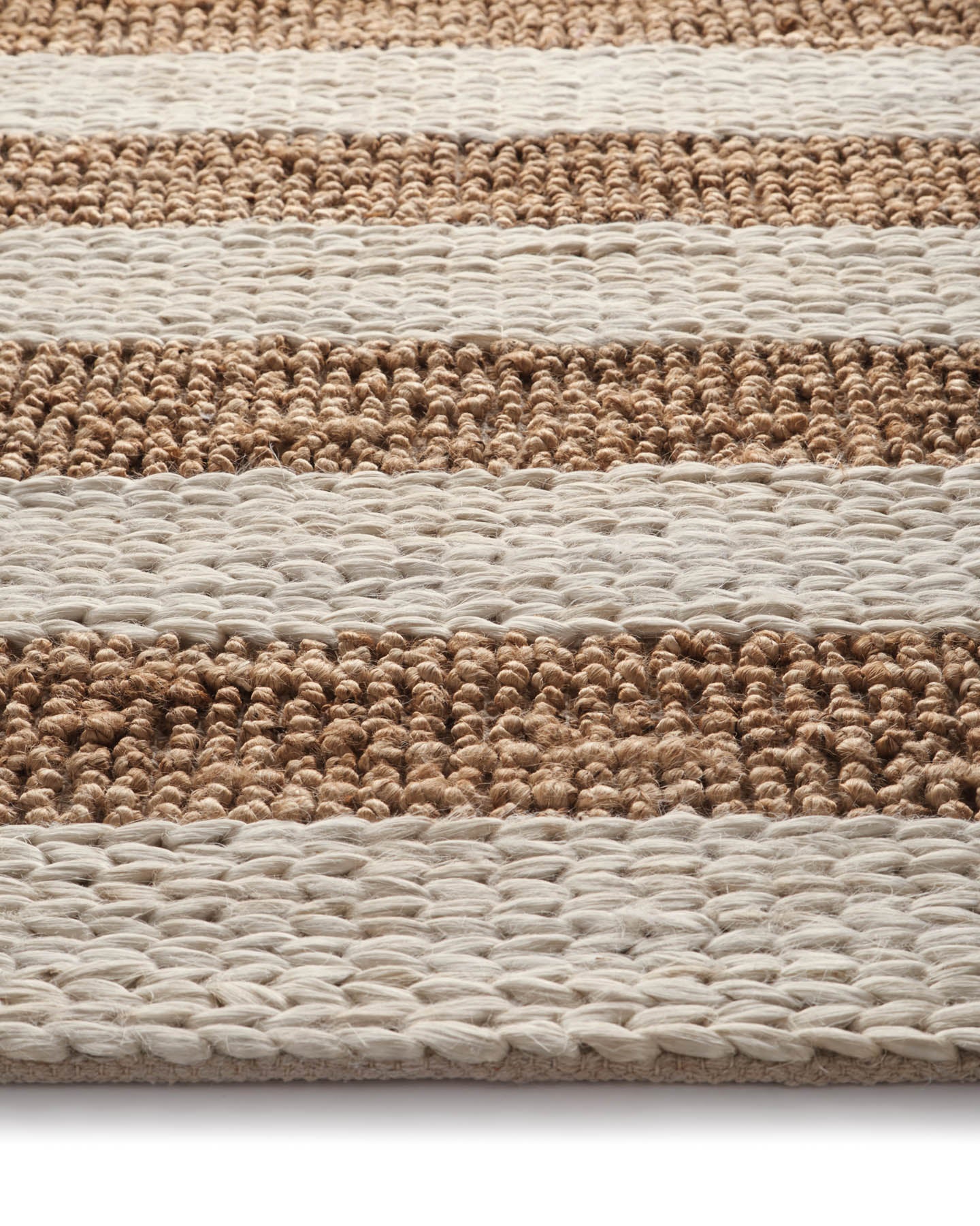 Bondi Jute Stripe Cream Natural Rug