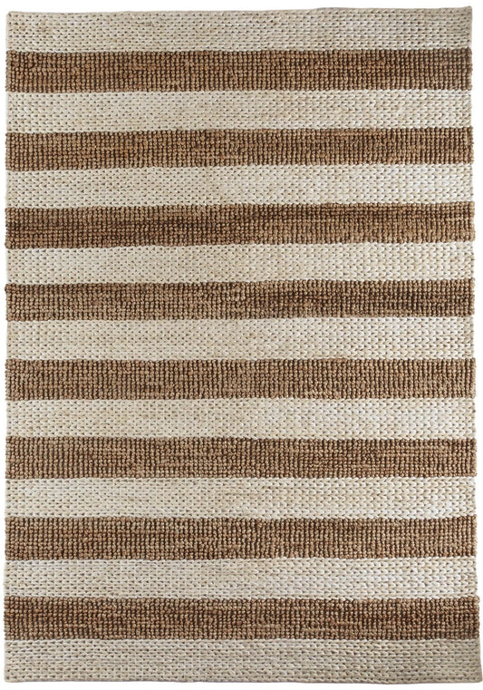 Bondi Jute Stripe Cream Natural Rug