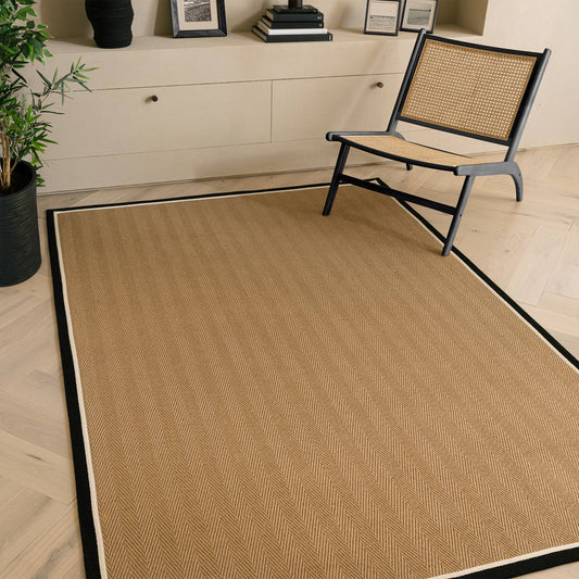 Bordo Herringbone Charcoal Cream Rug - Love-Rugs alternate image