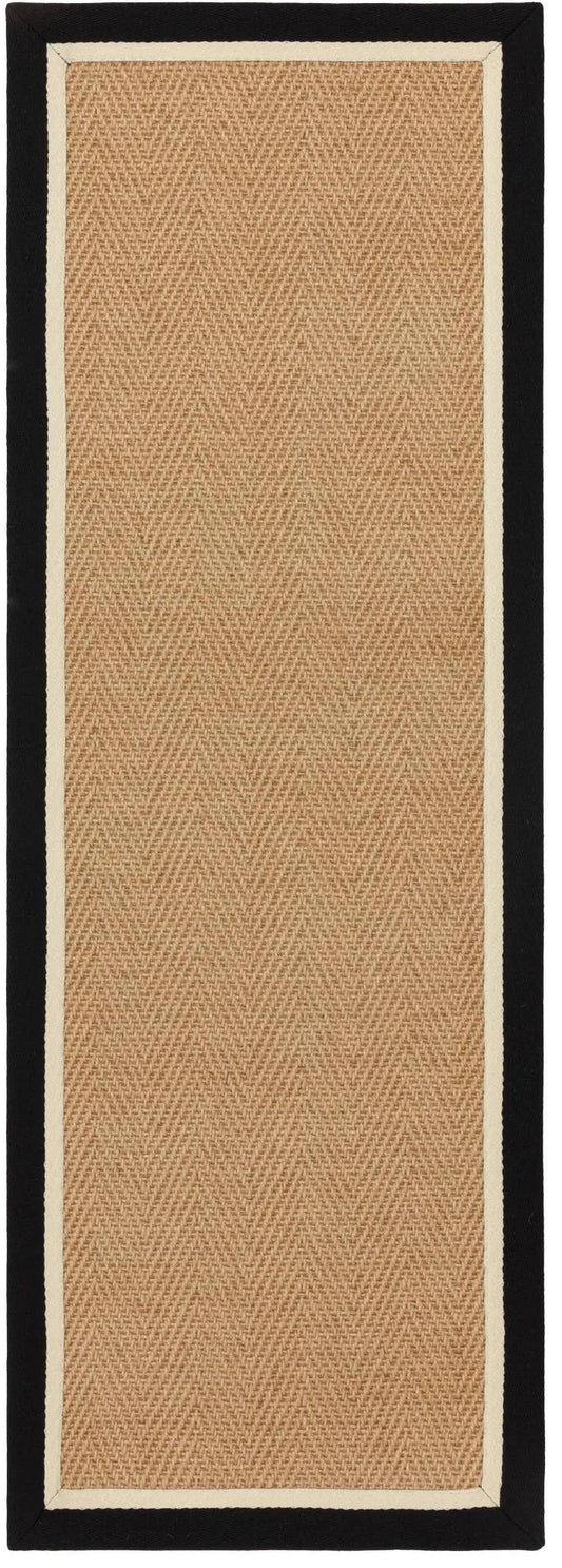 Bordo Herringbone Charcoal Cream Runner Rug - Love-Rugs