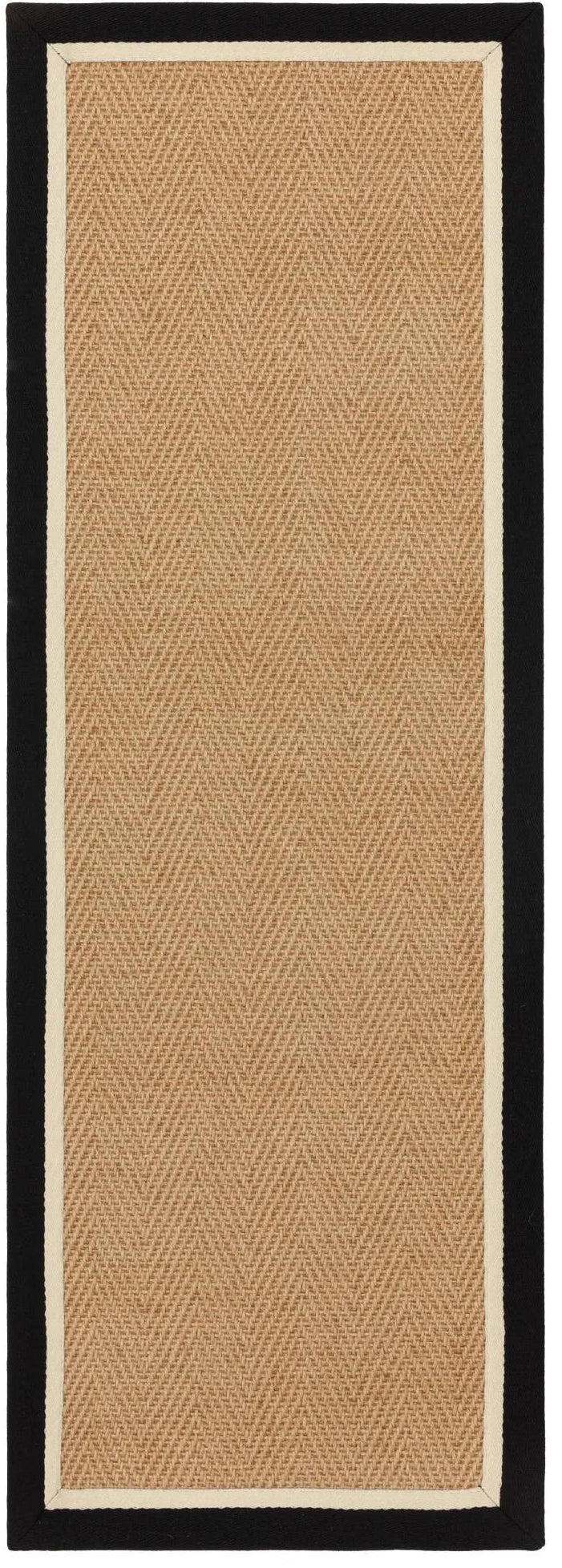 Bordo Herringbone Charcoal Cream Runner Rug - Love-Rugs