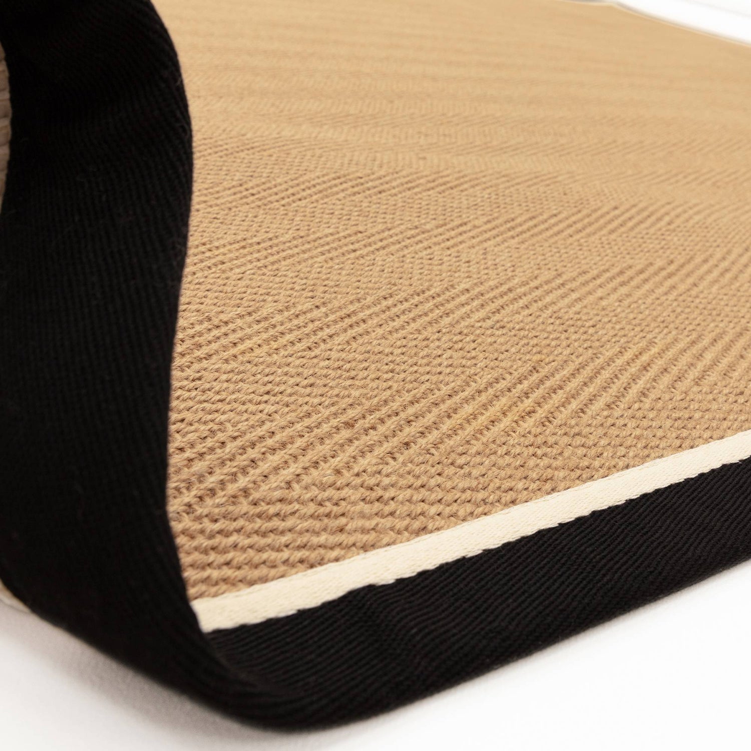 Bordo Herringbone Charcoal Cream Runner Rug - Love-Rugs
