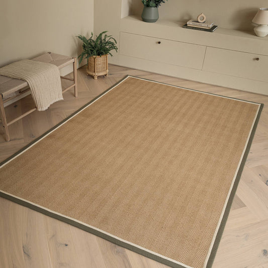 Bordo Herringbone Khaki Cream Rug - Love-Rugs alternate image