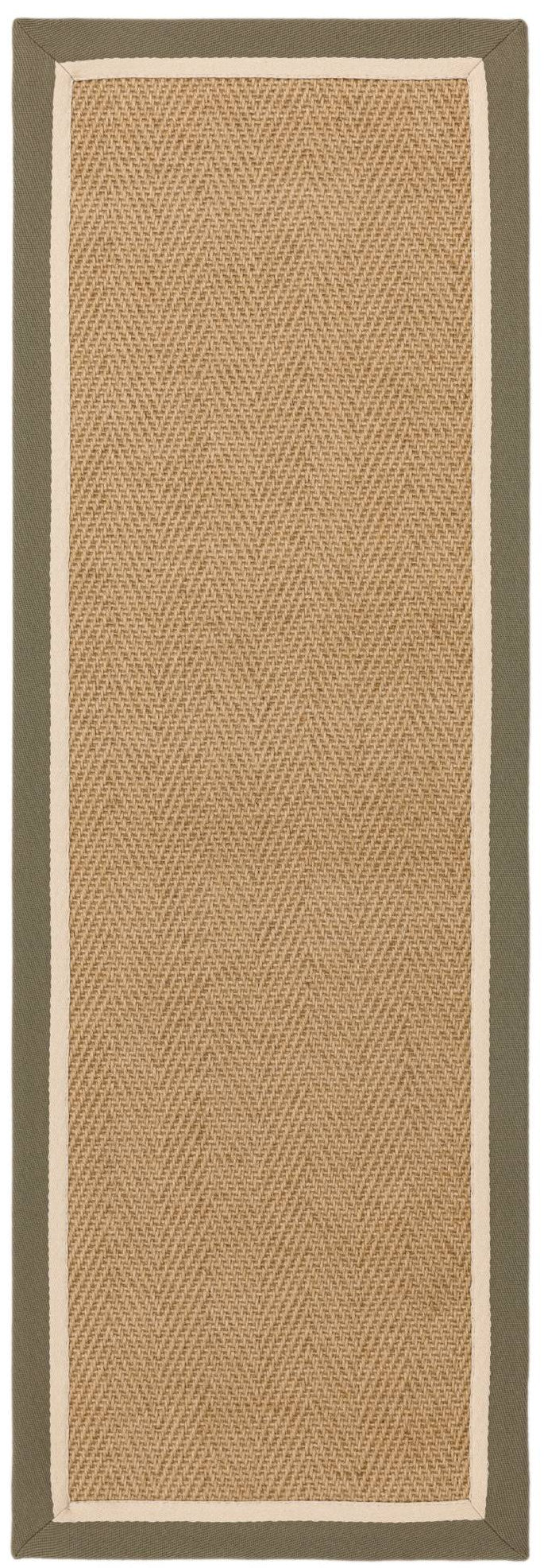 Bordo Herringbone Khaki Cream Runner Rug - Love-Rugs