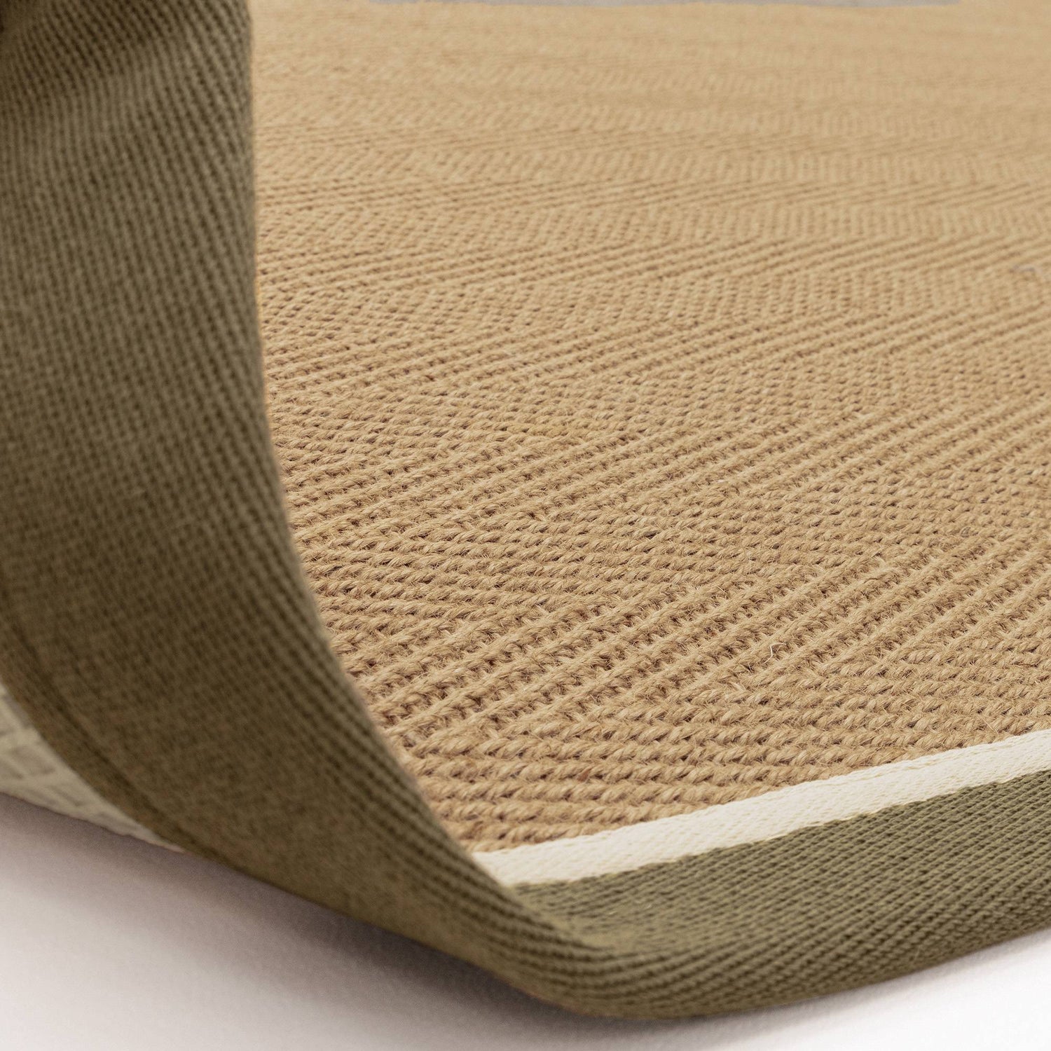 Bordo Herringbone Khaki Cream Runner Rug - Love-Rugs