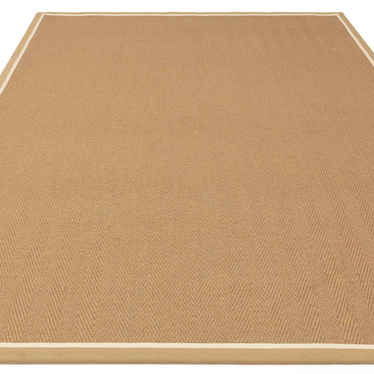 Bordo Herringbone Linen Cream Rug - Love-Rugs