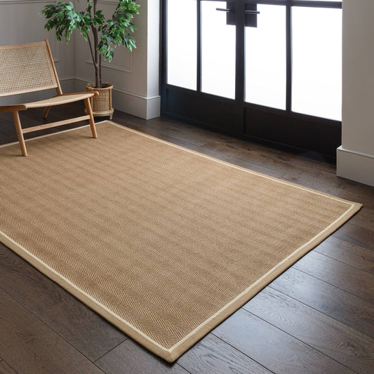 Bordo Herringbone Linen Cream Rug - Love-Rugs alternate image